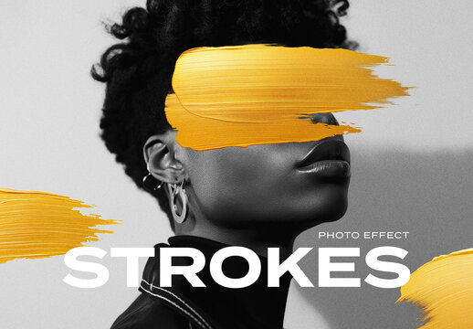 Paint Strokes Photo Effect Mockup With Generative AI