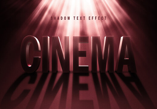 Red Cinematic Shadow Text Effect Mockup With Generative AI