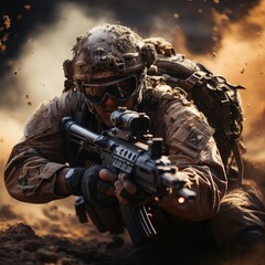soldier in camouflage