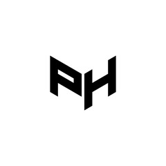 PH letter logo design with white background in illustrator, cube logo, vector logo, modern alphabet font overlap style. calligraphy designs for logo, Poster, Invitation, etc.