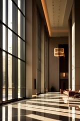 Obraz premium the reflection in the window, Business blur background