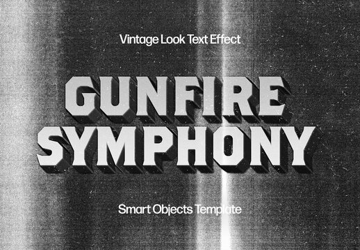 Vintage Old Film Text Effect Mockup