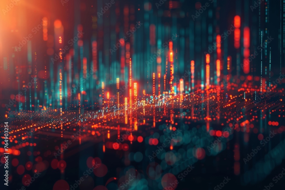 Poster the visualization of a stock market investment trading graph background serves as a snapshot of the 