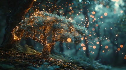 Fototapeta premium Natural Language Processing in AI enables machines to comprehend, interpret, and generate human language, facilitating seamless interaction between humans and computers. 