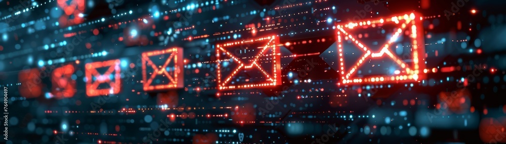 Poster my email inbox is overflowing with unsolicited emails, some of which are flagged with red warning ic