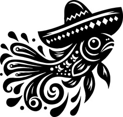 Guppy Fish vector in the mexican style