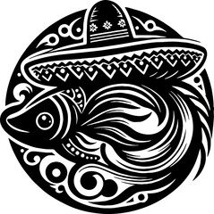 Guppy Fish vector in the mexican style