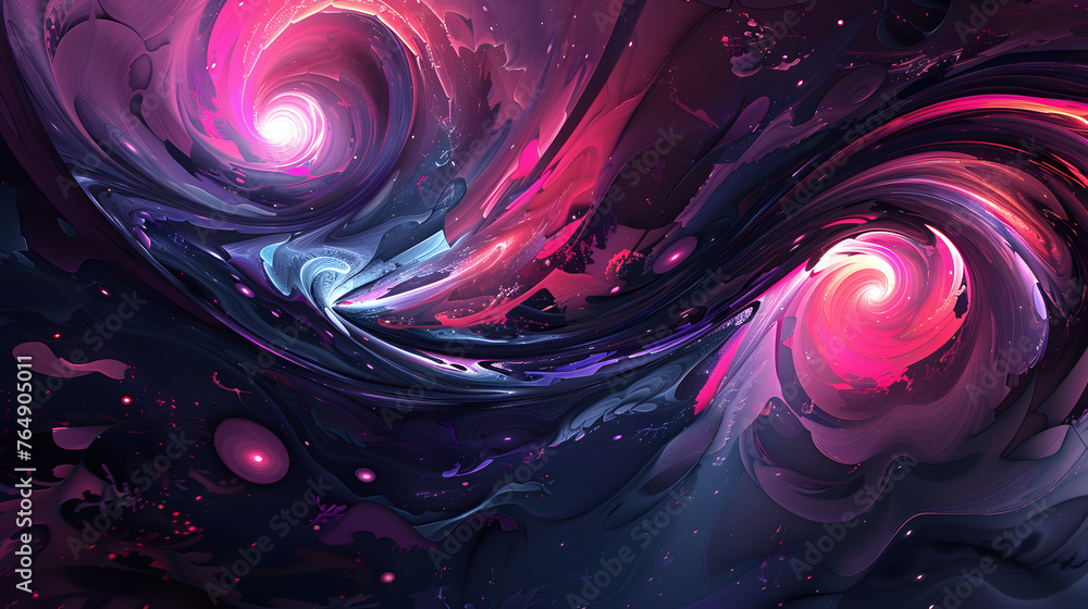 Poster abstract dynamic compositions drawing with vibrant colors and shapes