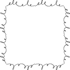 Simple decorative square frame on white background. Vector image.