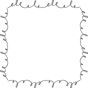 Simple decorative square frame on white background. Vector image.