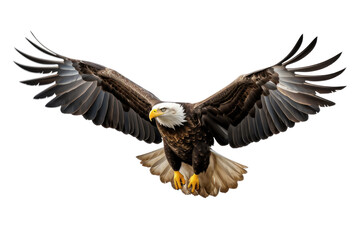 Obraz premium Majestic Bald Eagle Soaring Through the Sky.