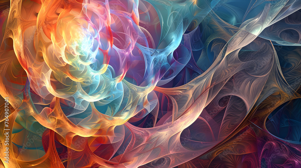 Canvas Prints abstract fractal patterns merging seamlessly into infinite repeat background