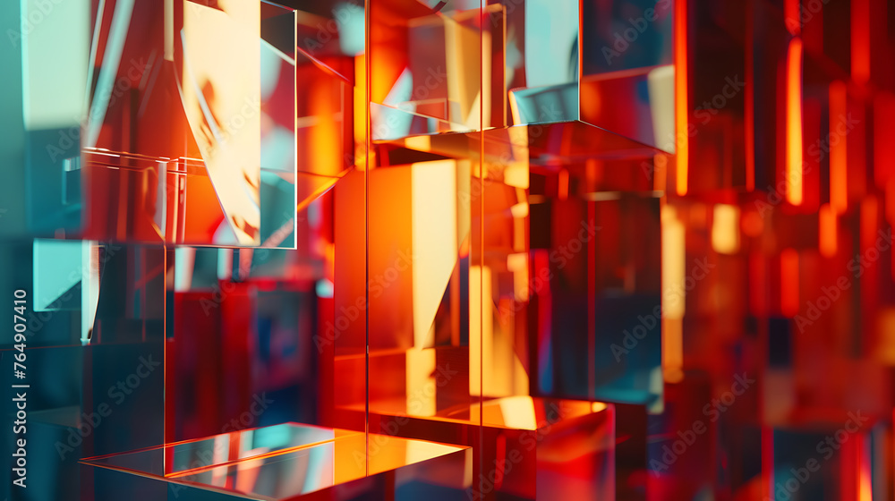 Poster abstract mirrored fragments reflecting disarray in d393624d-1e13-4f24-9119.