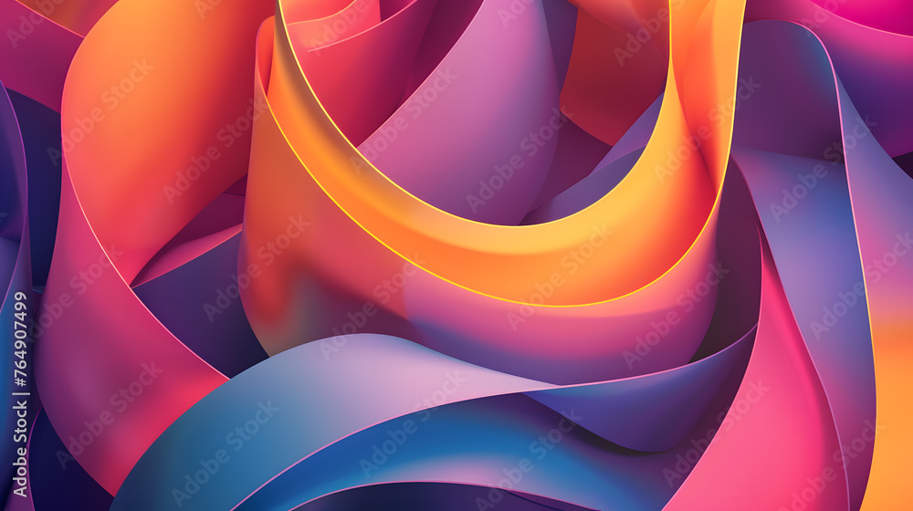 Aufkleber abstract geometric shapes intertwine in colorful background artistic design