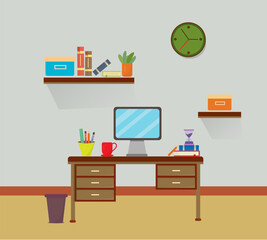 Vektor Office work space , simple illustration