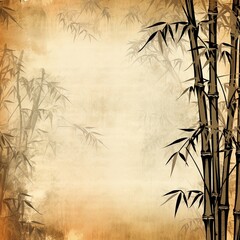 Fototapeta premium brown bamboo background with grungy text