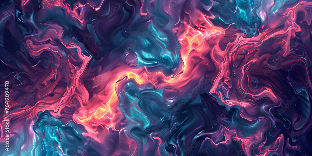 Poster abstract intricate patterns inspired by nature - fluid and geometric shapes
