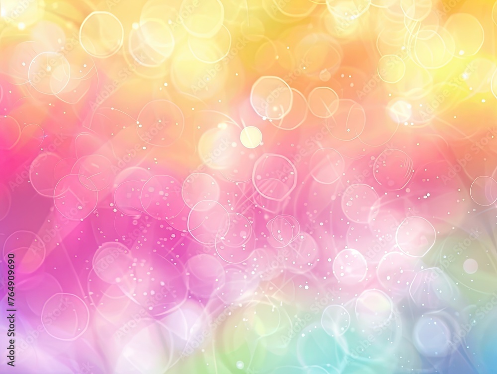 Poster rainbow bokeh dreamscape, a mesmerizing abstract background with a soft bokeh effect in a rainbow sp