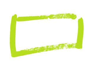 Pinselrahmen in grün als leere Umrandung auf weißem Hintergrund - 764910023