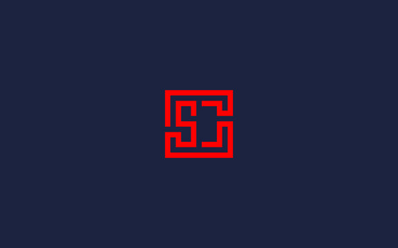 letter sc with square logo icon design vector design template inspiration