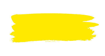 Handgemalter Pinselbanner mit gelber Farbe - obrazy, fototapety, plakaty
