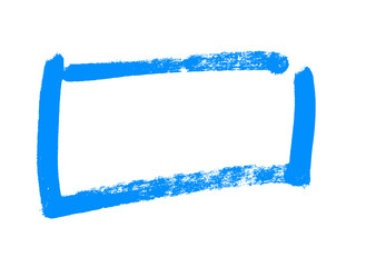Pinselrahmen in blau als leere Umrandung auf weißem Hintergrund