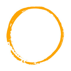 Runde Umrandung gemalt mit einem Pinsel in orange