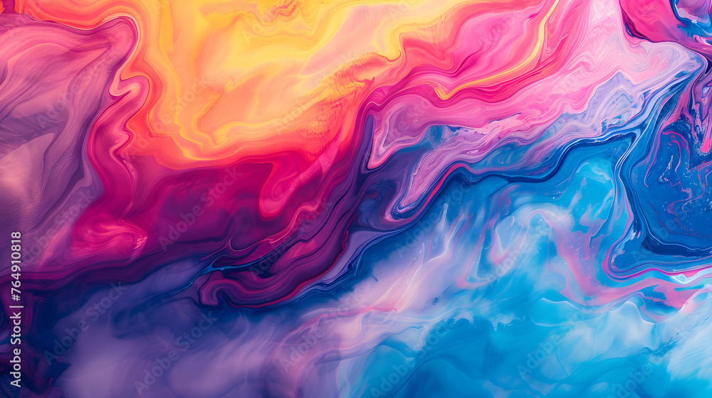 Poster blend of liquid colors creating abstract background artistic visuals