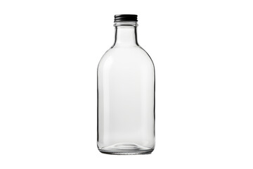 Elegance in Simplicity: Clear Glass Bottle With Black Cap.