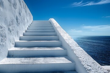White Stairs Leading to the Ocean