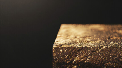 Gold Bar on Dark Background.