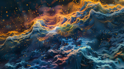 Abstract Quantum Fluctuations Giving Rise to Vibrant Energy Patterns in Cosmos.