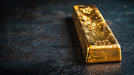 Gold Bar on Dark Background.