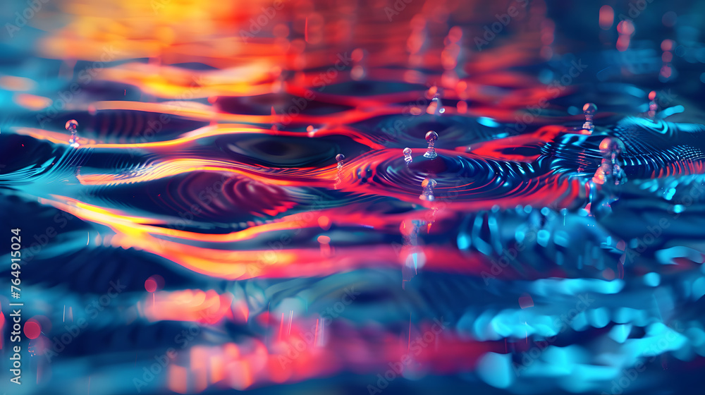 Poster sound waves creating abstract visual ripples in colorful background