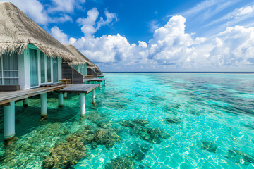 luxury villas on the water in the maldives. beautiful places for travel and relaxation