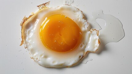 A solitary steamed beaten egg placed on a plain white background.