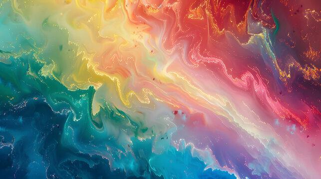 Colorful Technicolor Rainbow Arc Abstract Background Art Illustration