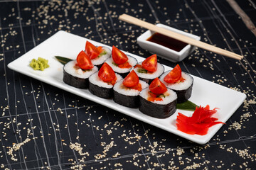 fried roll sushy hot asian