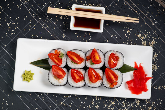 fried roll sushy hot asian