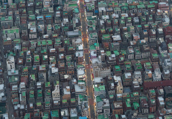 Aerial view of Seoul Downtown Skyline, South Korea. Financial district and business centers in smart urban city in Asia. Skyscraper and high-rise buildings. - 764917460