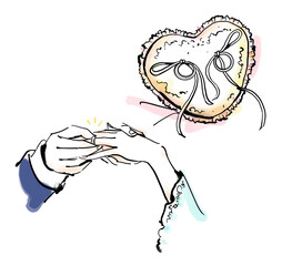 Exchange of rings Bride and groom Wedding rings