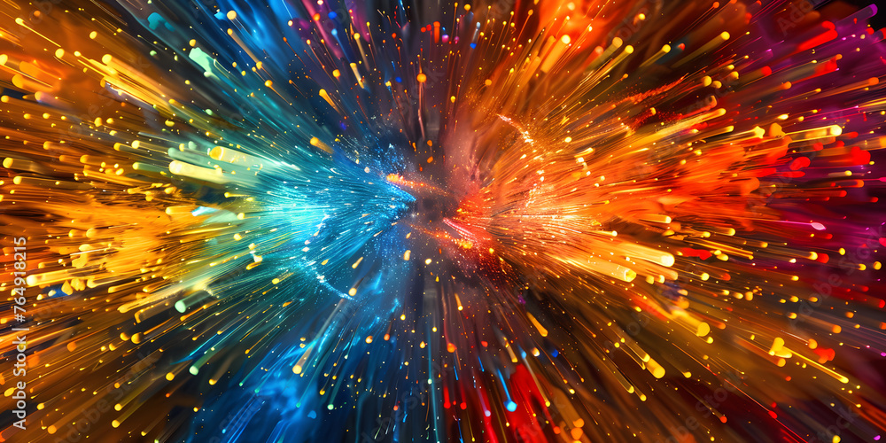 Poster vibrant colorful abstract background with dynamic splashes and energy