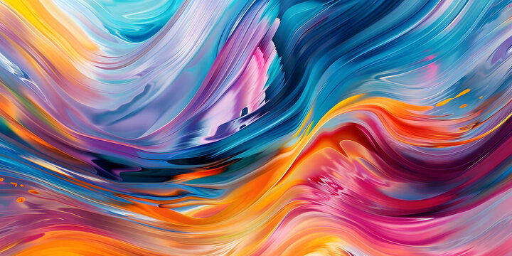 Vibrant Colorful Abstract Sweep Painting Background Artistic Creation Concept.