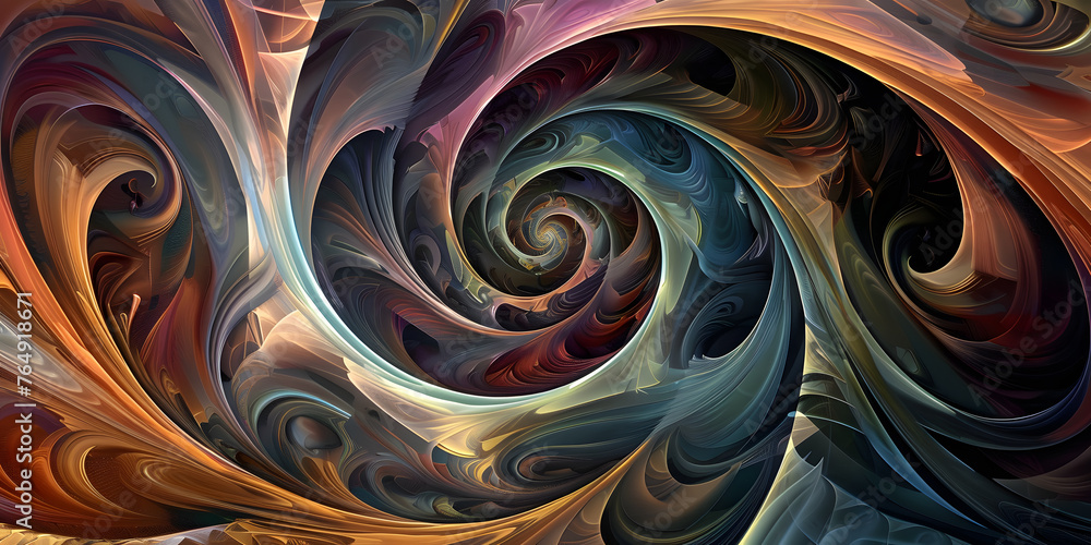 Poster colorful abstract background with whimsical spirals and twisting patterns