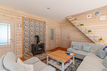 standard interior apartment. living room with sofa