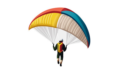 illustrazione di paracadute, parapendio su sfondo bianco