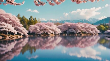 reflection of trees in water