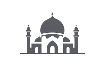 Fototapeta na wymiar Illustration on theme different types mosques, minaret to celebration holiday Ramadan. isolated on a Transparent Background. Generative AI