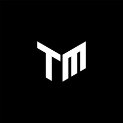 TM letter logo design with black background in illustrator, cube logo, vector logo, modern alphabet font overlap style. calligraphy designs for logo, Poster, Invitation, etc.