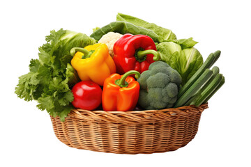 A Harvest of Colors: an Abundance of Fresh Vegetables in a Basket.